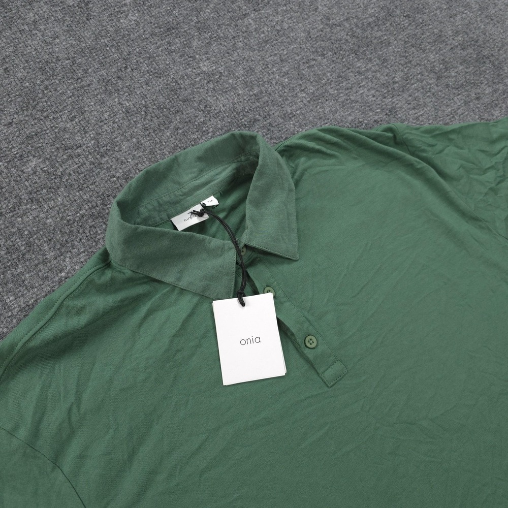 Onia Polo Shirt Mens Small Green Cotton Modal Lightweight Jersey Casual Golf New